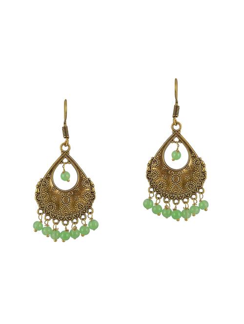 green metal drop earring - 14886518 - Very Small Image - 1