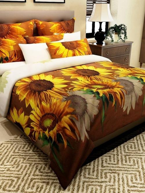 floral double bedsheet with 2 pillow covers - 14886722 - Very Small Image - 1