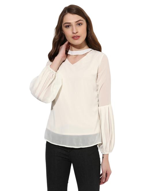 choker neck lantern sleeved top - 14886979 - Very Small Image - 1