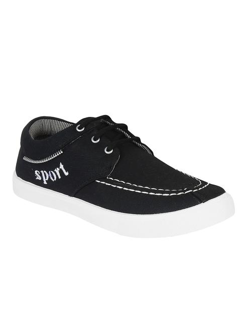 black canvas lace up sneaker - 14887026 - Very Small Image - 1