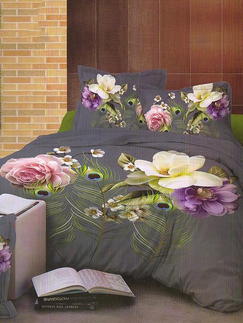 cotton king size double bed sheet with 2 pillow covers - 14887096 - Very Small Image - 1