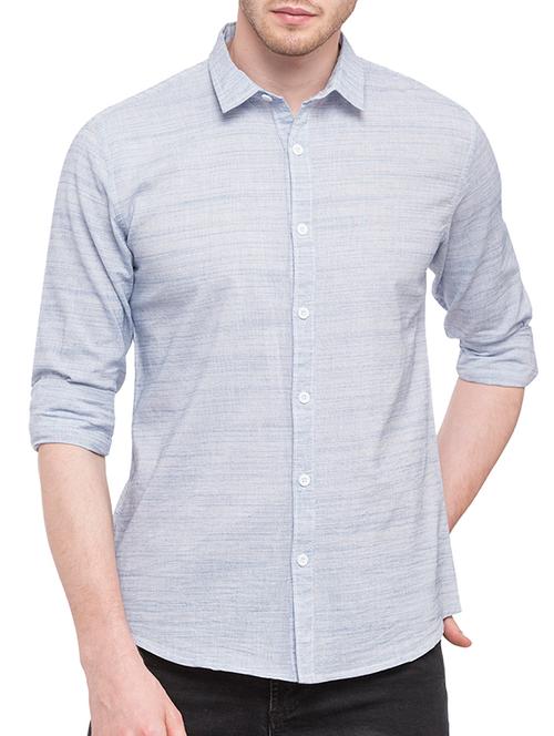 light blue cotton casual shirt - 14887459 - Very Small Image - 1