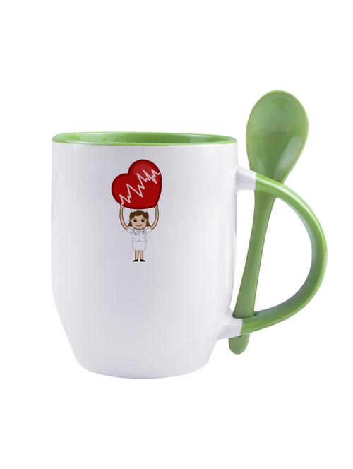 my heart beats 4 u green printed coffee mug - 14888664 - Very Small Image - 1
