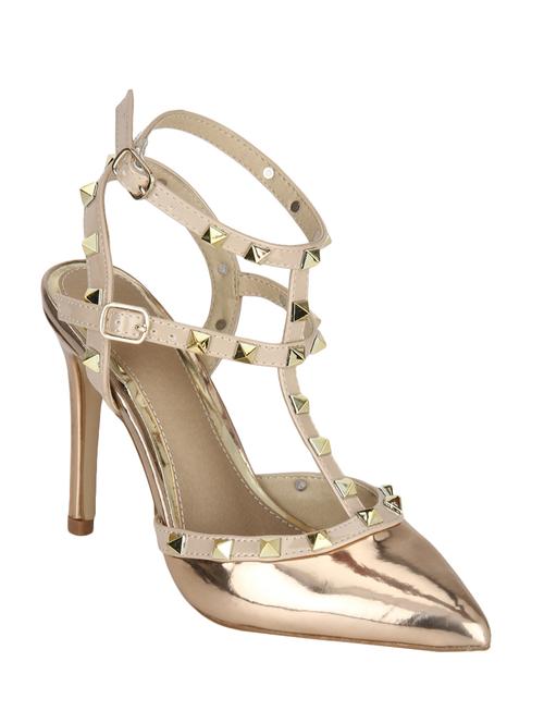 gold patent leather ankle strap sandals - 14889005 - Very Small Image - 1