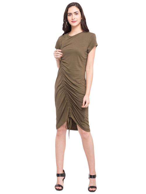 olive green sheath dress - 14889319 - Very Small Image - 1