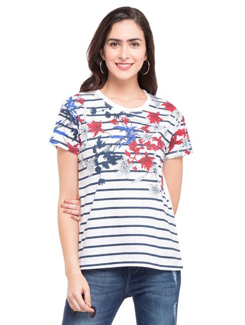 white printed cotton tee - 14889329 - Very Small Image - 1