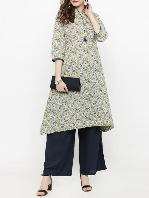 multicolor kurta palazzo set - 14889438 - Very Small Image - 1