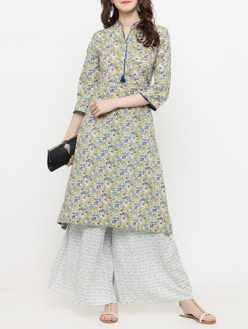 multicolor kurta palazzo set - 14889439 - Very Small Image - 1