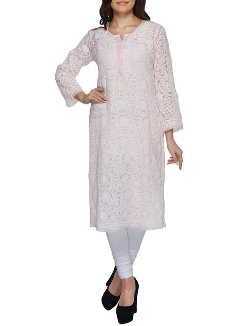 ada pink georgette straight kurta - 14890342 - Very Small Image - 1