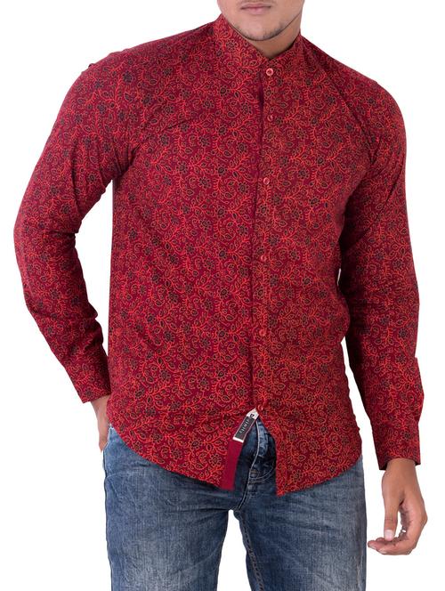 red cotton casual shirt - 14890513 - Very Small Image - 1