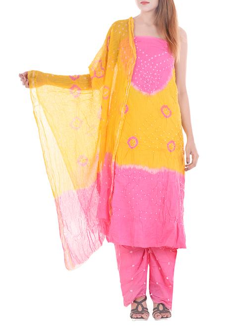 multi colored cotton unstitched suit - 14890825 - Very Small Image - 1