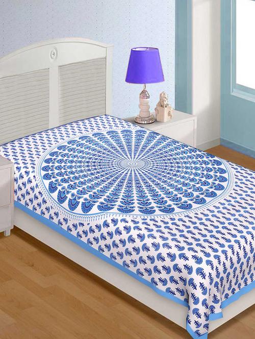 cotton traditional jaipuri single bedsheet - 14891878 - Very Small Image - 1