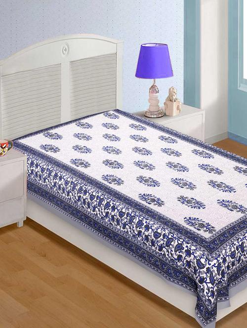 cotton traditional jaipuri single bedsheet - 14891882 - Very Small Image - 1