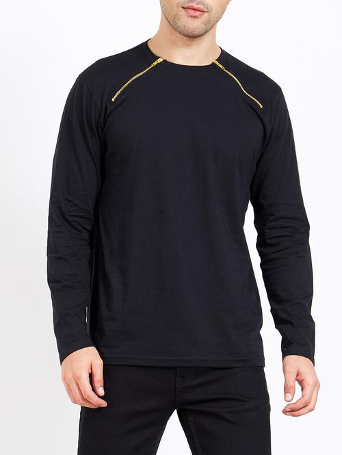 black cotton raglan tshirt - 14892918 - Very Small Image - 1