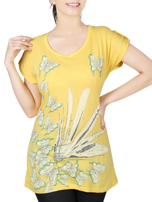 yellow printed top - 14893167 - Very Small Image - 1