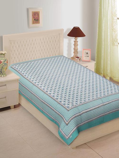 ethnic print cotton single bedsheet - 14893395 - Very Small Image - 1
