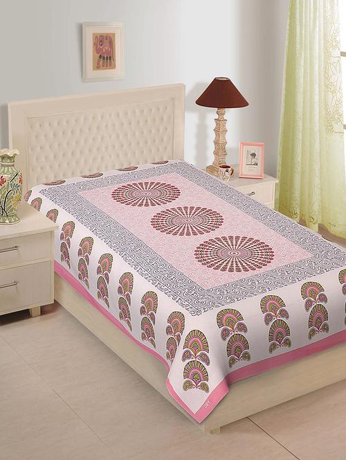ethnic print cotton single bedsheet - 14893396 - Very Small Image - 1