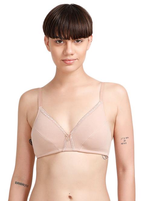 beige cotton solid bra - 14893723 - Very Small Image - 1