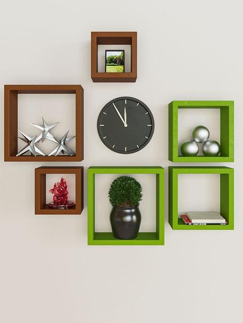 wooden nesting square wall shelf set of 6 - 14894314 - Very Small Image - 1