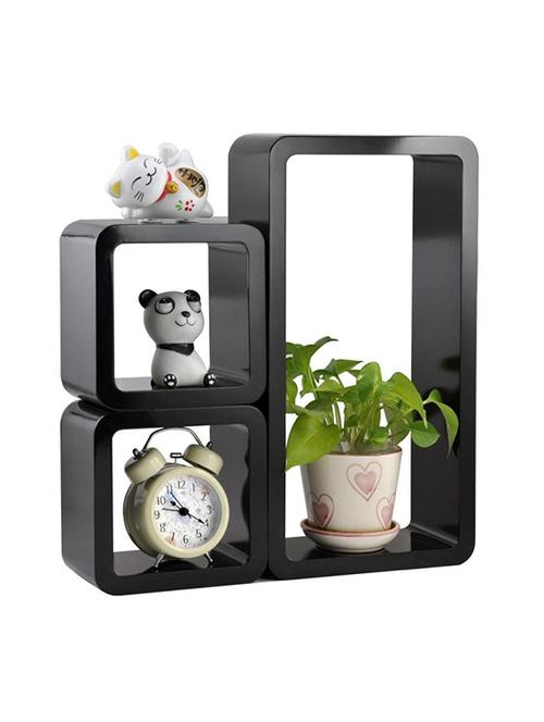 decor home wall shelf set of 2 cube & 1 rectangle wall rack shelves - 14894335 - Very Small Image - 1