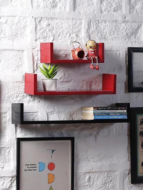 set of 3 u shape wall shelves - 14894375 - Very Small Image - 1