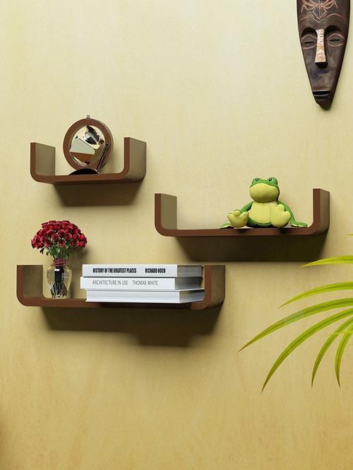 set of 3 u shape wall shelves - 14894382 - Very Small Image - 1