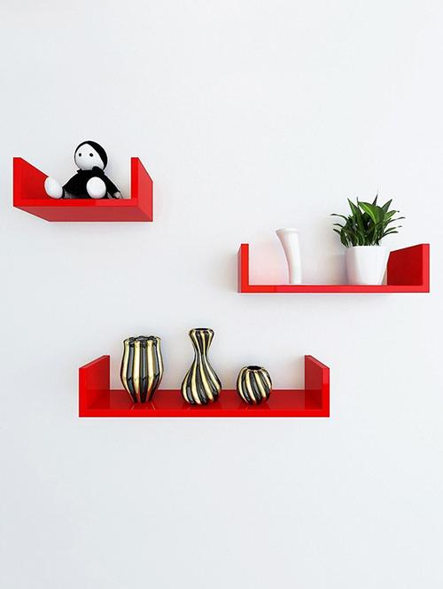 set of 3 u shape wall shelves - 14894383 - Very Small Image - 1