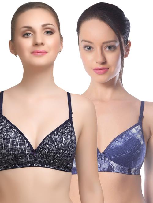 set of 2 multi colored cotton bra - 14894796 - Very Small Image - 1