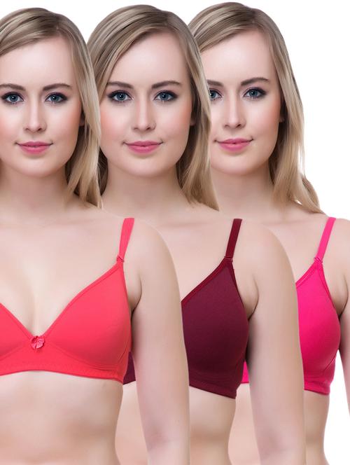 set of 3 bow patch bra - 14894863 - Very Small Image - 1
