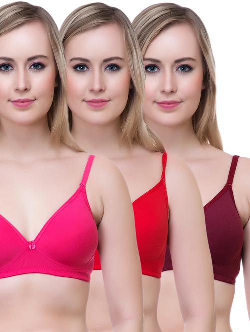 set of 3 bow patch bra - 14894867 - Very Small Image - 1