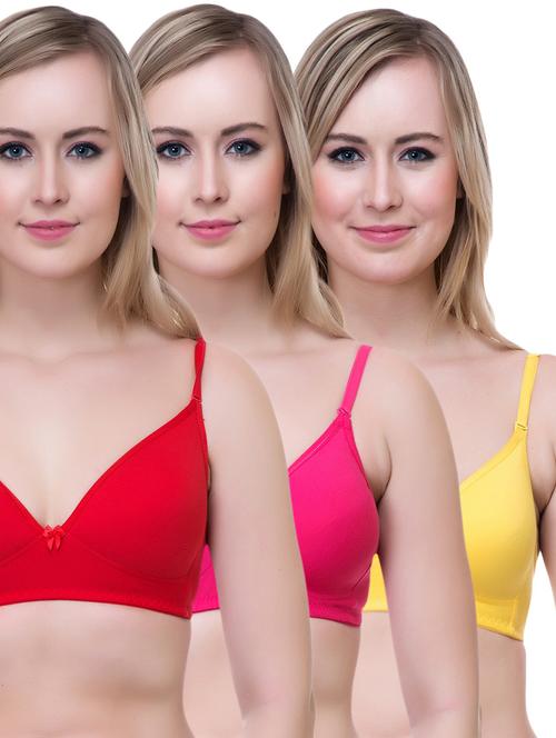 set of 3 bow patch bra - 14894869 - Very Small Image - 1