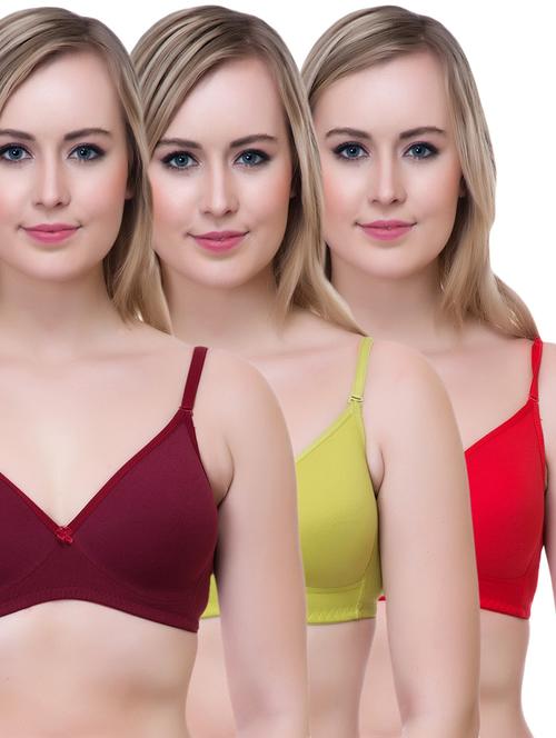 set of 3 bow patch bra - 14894884 - Very Small Image - 1