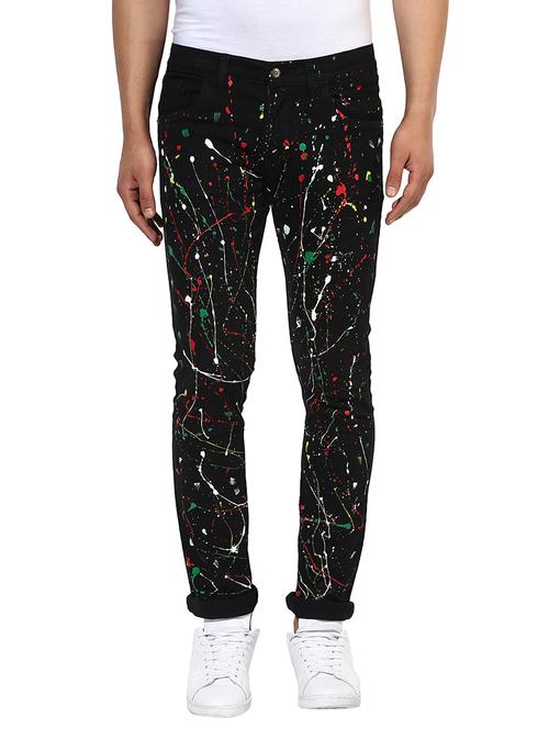 black denim printed jeans - 14895537 - Very Small Image - 1