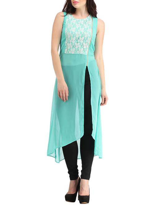 light blue georgette tunic - 14896487 - Very Small Image - 1