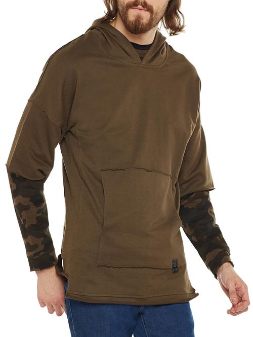 olive green cotton t-shirt - 14896848 - Very Small Image - 1