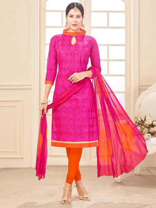 embroidered unstitched churidaar suit - 14898096 - Very Small Image - 1