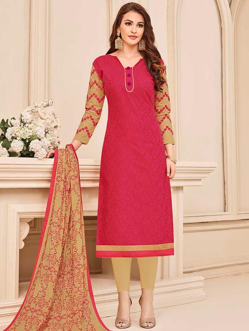 embroidered unstitched churidaar suit - 14898110 - Very Small Image - 1
