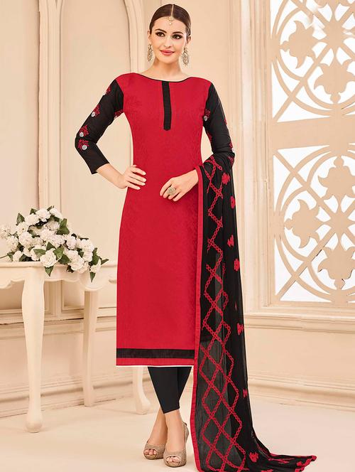embroidered unstitched churidaar suit - 14898113 - Very Small Image - 1