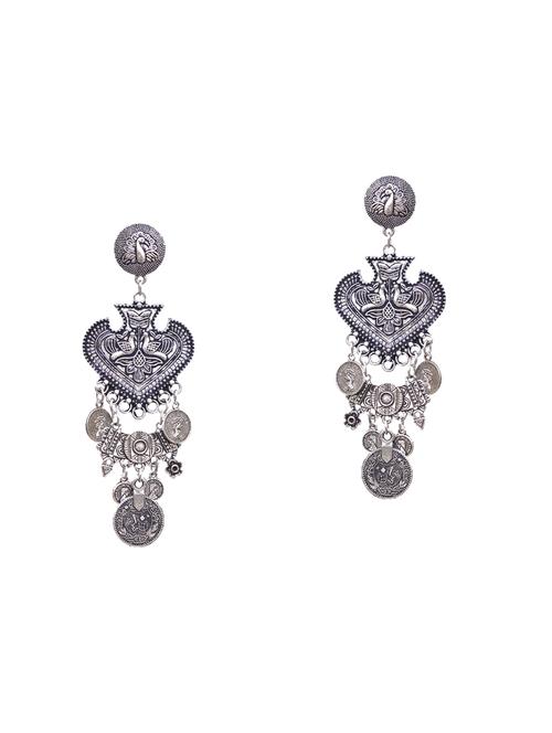 silver colored metal drop earrings - 14899417 - Very Small Image - 1
