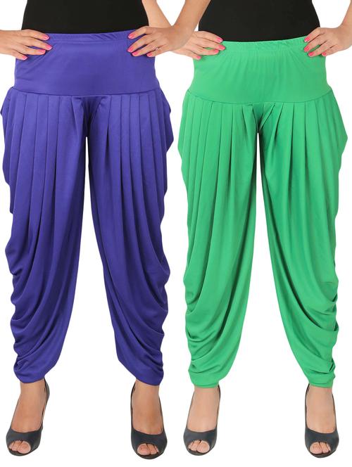 multi colored lycra combo salwars - 14900512 - Very Small Image - 1
