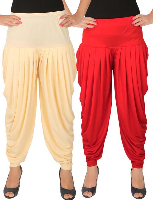multi colored lycra combo salwars - 14900536 - Very Small Image - 1