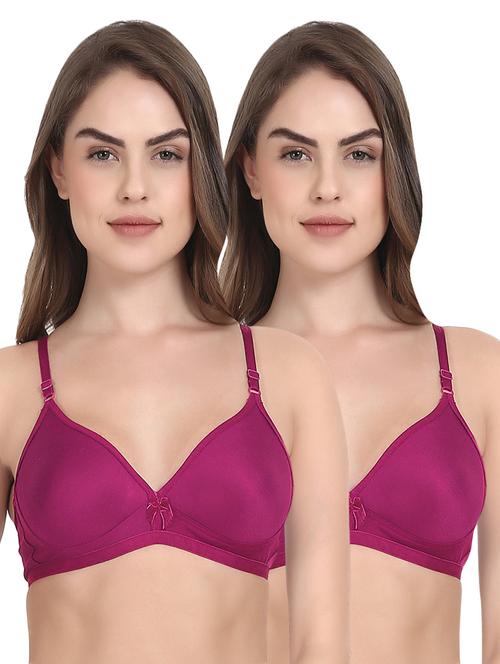 set of 2 purple solid bras - 14901419 - Very Small Image - 1