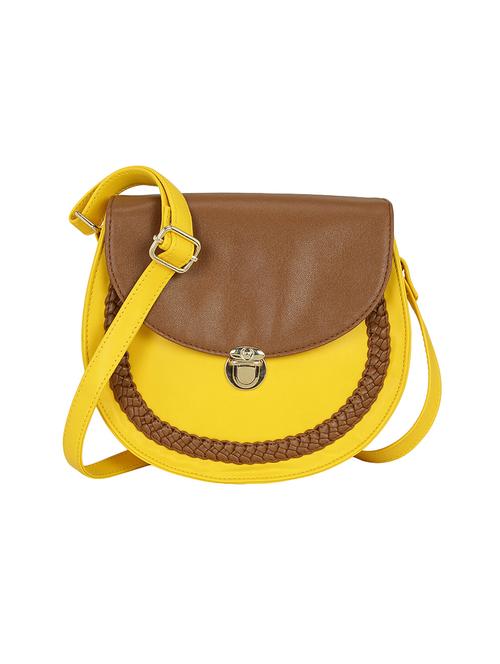 yellow leatherette regular sling bag - 14902990 - Very Small Image - 1