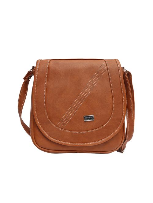 brown leatherette regular sling bag - 14903532 - Very Small Image - 1