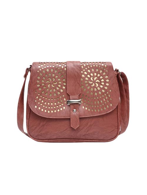 maroon leatherette regular sling bag - 14903534 - Very Small Image - 1