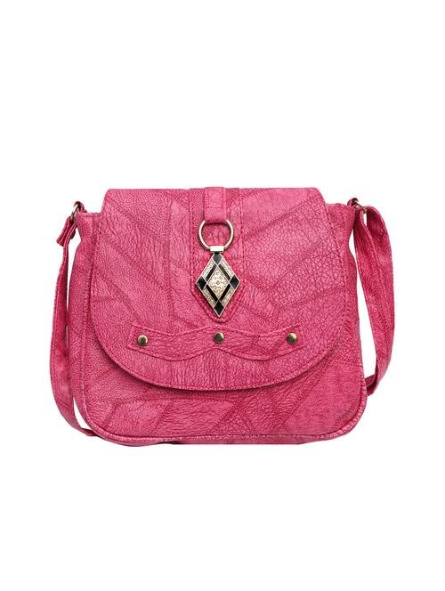 pink leatherette regular sling bag - 14903538 - Very Small Image - 1