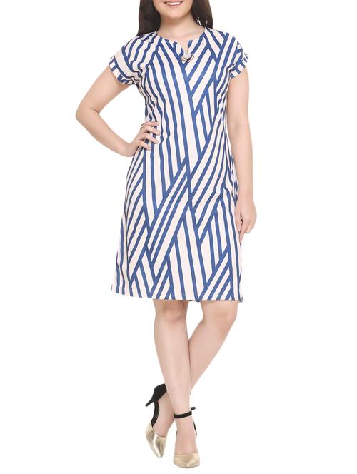 blue printed shift dress - 14903637 - Very Small Image - 1