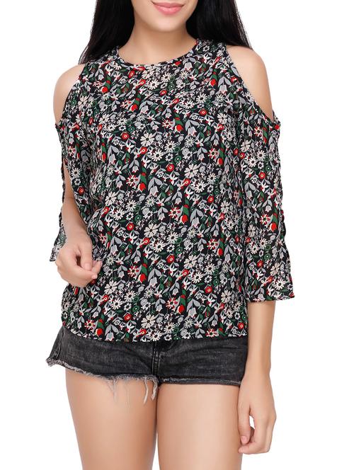 black georgette printed top - 14904073 - Very Small Image - 1