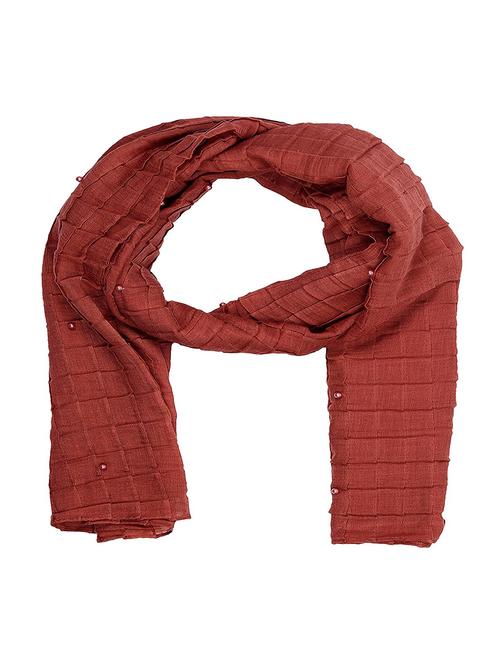 brown cotton stole - 14904545 - Very Small Image - 1