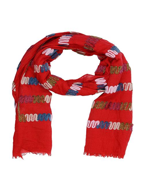 red cotton stole - 14904571 - Very Small Image - 1